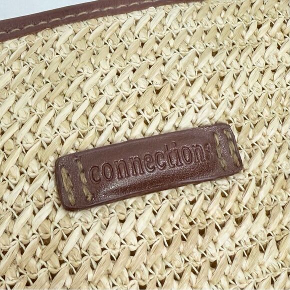 Connections Cream Woven Brown Faux Leather Two Piece Coastal Wallet Handbag Set - Picture 16 of 16